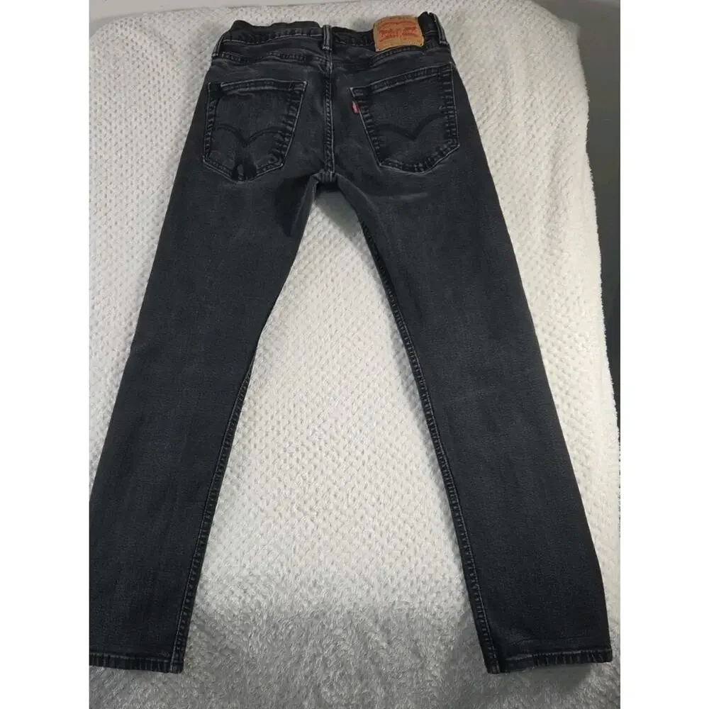Levis 502 Regular Taper Jeans Mens 30x32 Gray Black Wash Denim Pants #0127